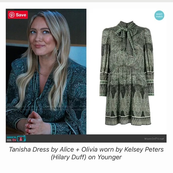 Host pick! Alice + Olivia Tanisha Flare dress with neck tie - Picture 8 of 9